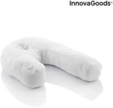 Innovagoods Ergonomisch U-vormig kussen voor zijslapers, ideaal voor zwangerschap, bevordert een rustige ademhaling, vermindert snurken, katoen en polyester, wit, 39 x 57 x 14 cm Cervicale orthopedische kussens Naty Shop
