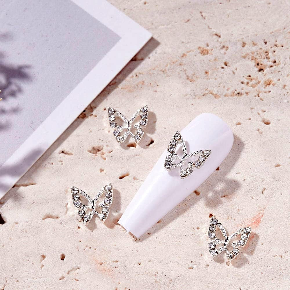 10 stuks Legering Vlinder Nagelbedels Metaal Nagelkunst Hanger Stenen Voor Diamanten Nagels Edelstenen Nagelsieraden Kunstdecoraties Nagelkunst Sieraden maken