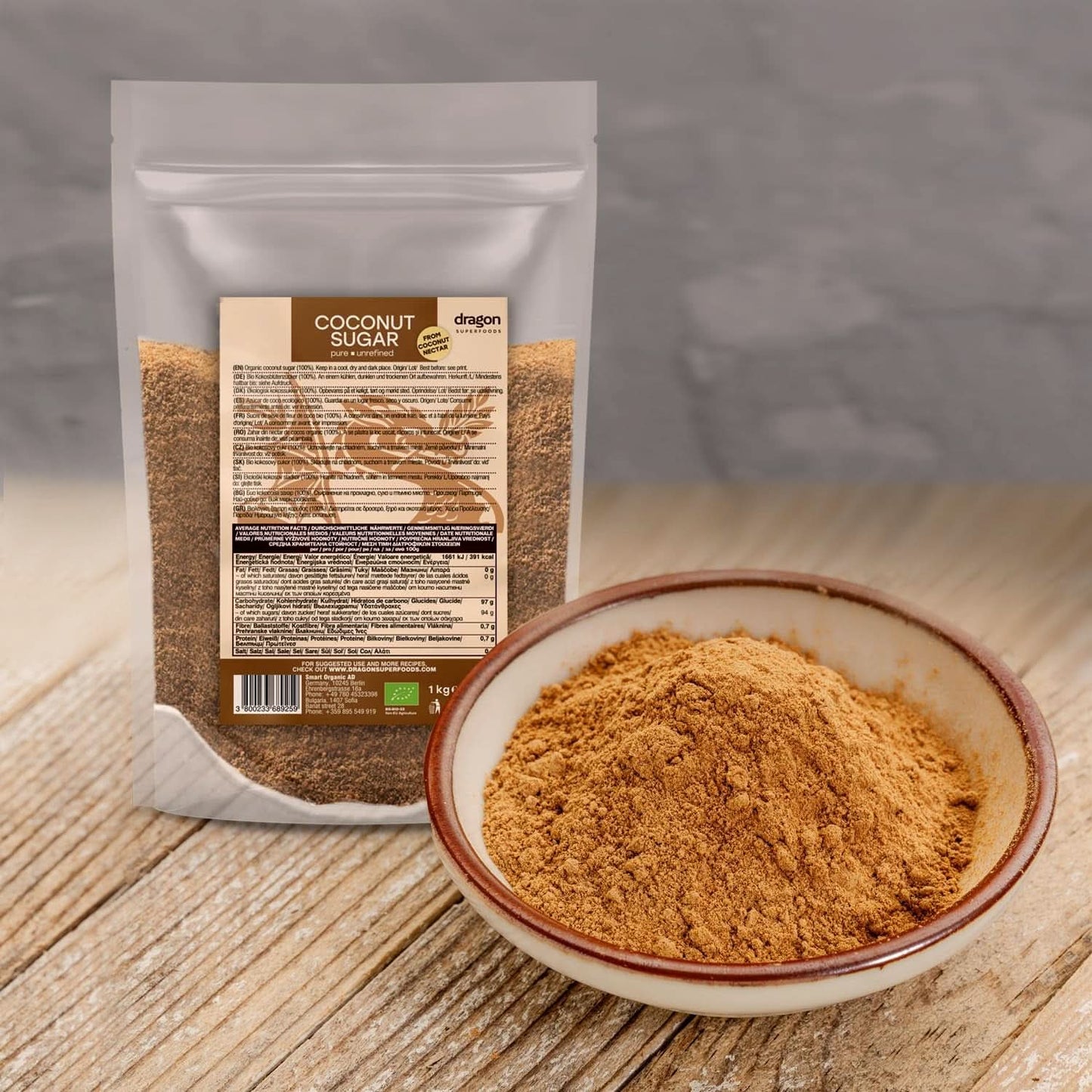 Kokossuiker-100% biologisch, ongeraffineerd, 1 Kg Zoetstoffen Naty Shop