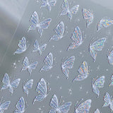 Aurora Muschel Schmetterling Nagelsticker Weiß Schmetterlinge Nagelsticker Gelee Relief Butterfly Nagelaufkleber Y2K Vlinders Nagelsticker Nägel Nageldesign Nagel Zubehör Nail Art Stickers Nailart