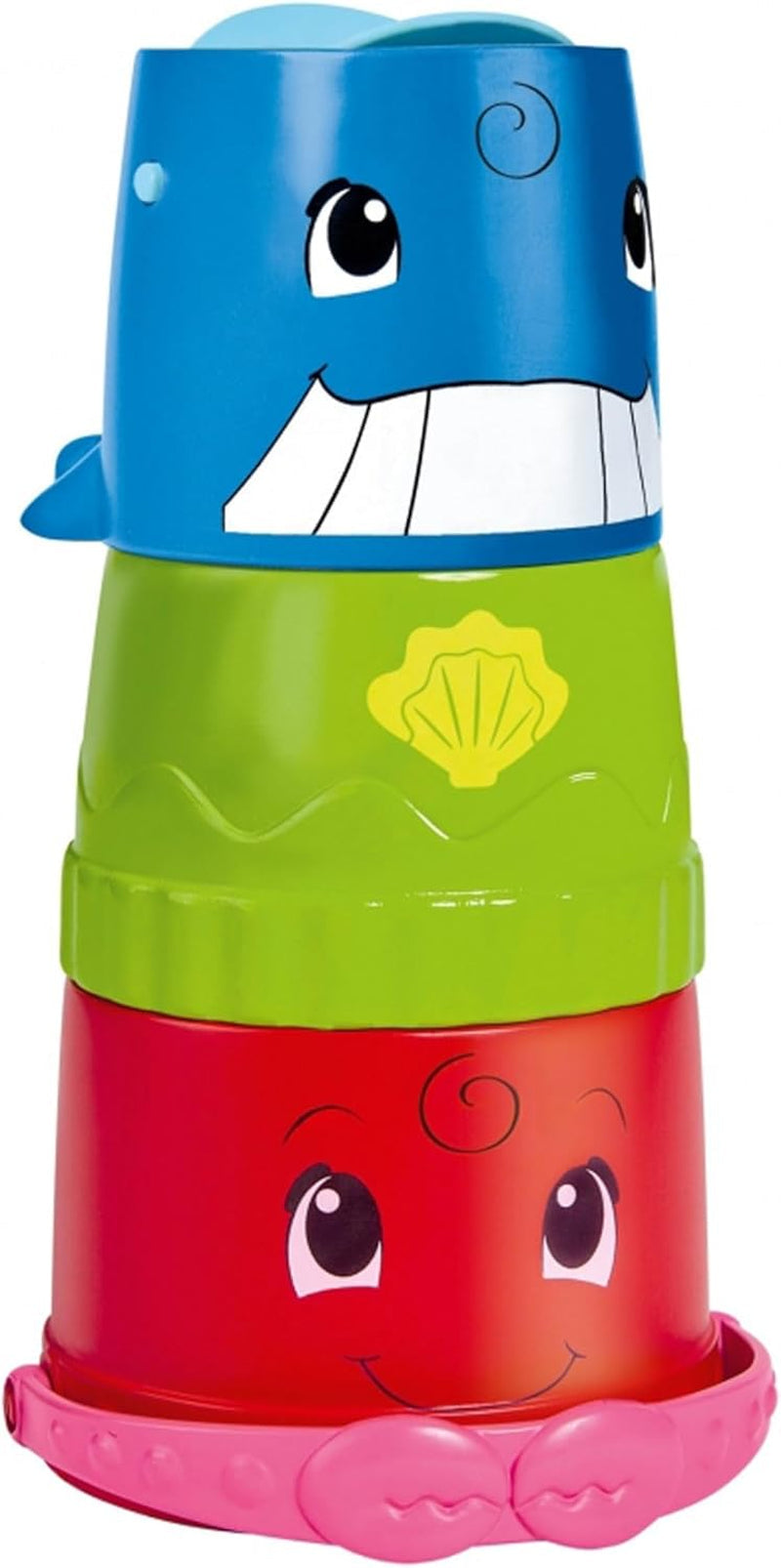 Simba 104010183 - ABC-emmer met stapelbaar glas, emmer en gekleurd glas met beekje en waterrad, 3 stuks, 23cm, vanaf 12 maanden Babyspeelgoed Naty Shop Standaard titel