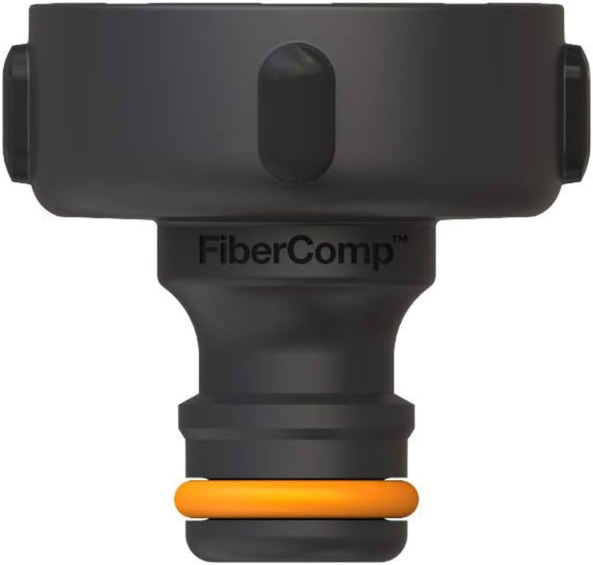 Fiskars kraanconnector, voor kranen, Ø 21 mm (G 1/2"), FiberComp, universele maat, 10 g, zwart/oranje, 1027053