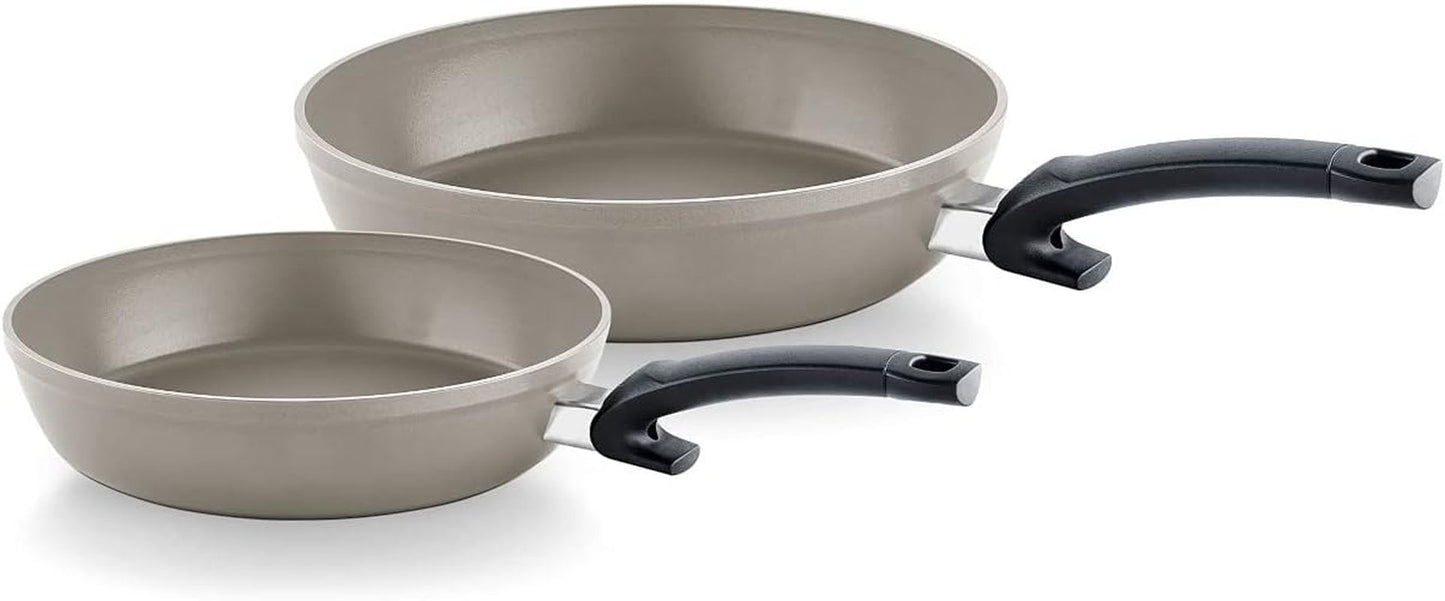 Fissler Ceratal Comfort, keramische pan met antiaanbaklaag - inductie Potten en pannen Naty Shop Set van 2 pannen met een diameter van 24 en 28 cm