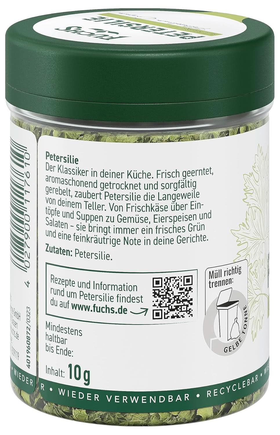 Fuchs - Peterselie Gewreven - Kruidensmaak voor eiergerechten, groenten en salades - 10 gram Specerijen Naty Shop