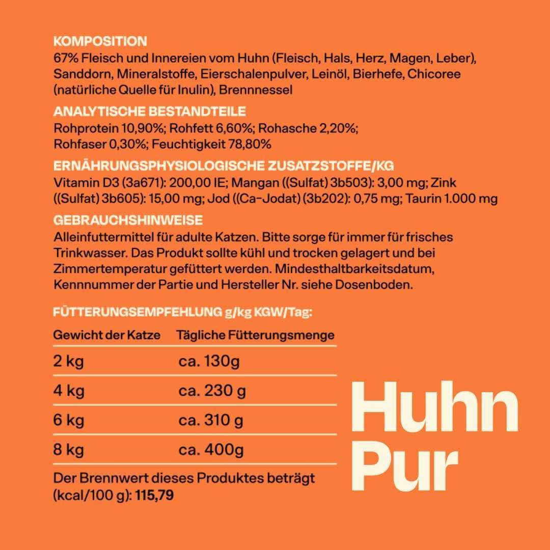 The Better Cat - Graanvrij natvoer met extra hoog vleesgehalte - Premium graanvrij en suikervrij kattenvoer (200 g, Kip)
