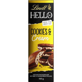 Lindt Hallo Cookies & Cream Chocolade | Reep 100g | Melkchocolade met koekjes en roomvulling | Chocoladereep | Chocolade cadeau