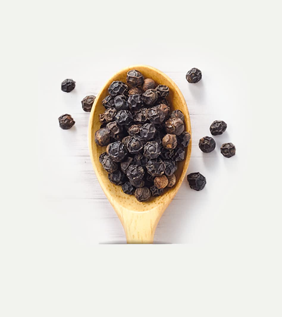 Lebensbaum Schwarzer Pfeffer, fruitig scharfer Genuss, Bio-Pfeffer für Sossen, Beilagen aller Art, Ofengemüse & Fleisch, ganz, 50 g