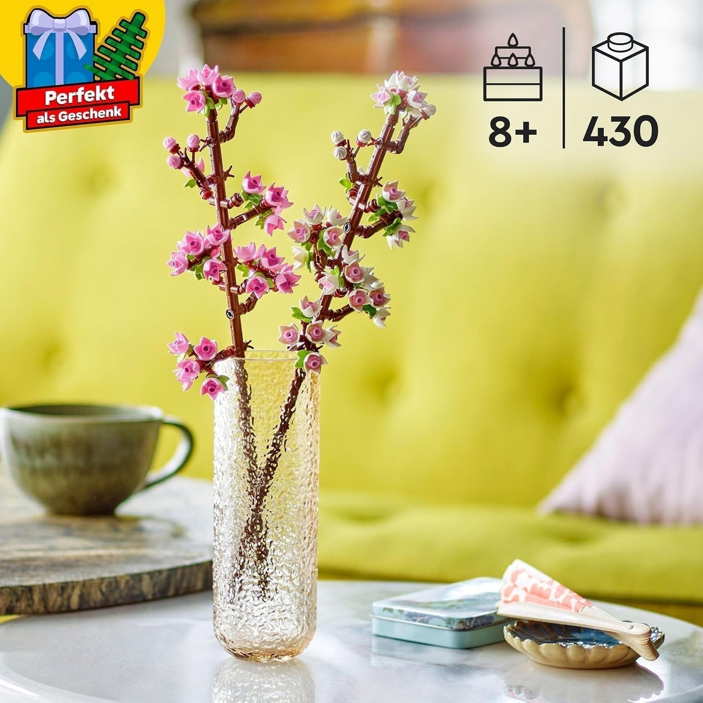 LEGO Botanicals Kersenbloesems - Kunstbloemen om te bouwen - Bureaudecoratie voor kinderen - Bloemboeket om neer te zetten - Cadeau voor dames en heren vanaf 8 jaar - Botany Collectie 40725 Bouwsets Besuche den LEGO-Store