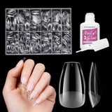 Korte Kunstnagels Ballerina 500 stuks Lijm op 12 Maten Kunstnagels Korte Zachte Gel Volledige Dekking Nageltips Voor Gelnagels Korte S