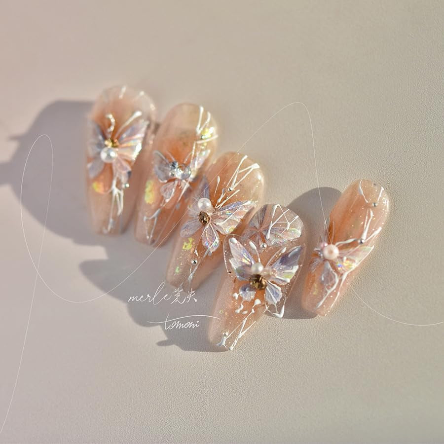 JMEOWIO 3D Nagelsticker Schmetterling Nail Art Sticker Selbstklebend Nagelaufkleber 5D Stereoskopische Decoratie Nageldesign Zubehör 1 Blatt