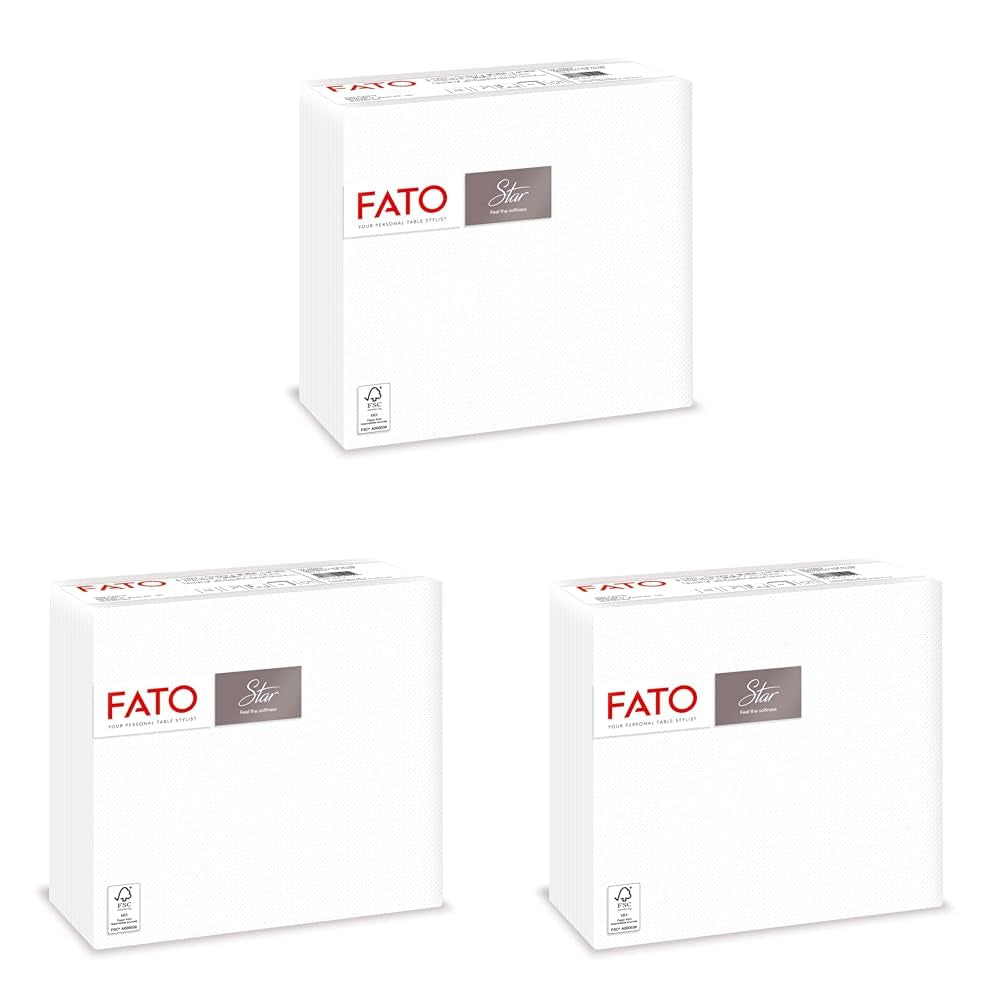 Zachte en delicate papieren wegwerpservetten, 40 stuks servetten, maat 38X38, gevouwen in 4 2 lagen, witte kleur, 100% puur cellulosepapier, FSC-certificaten (pak van 3)
