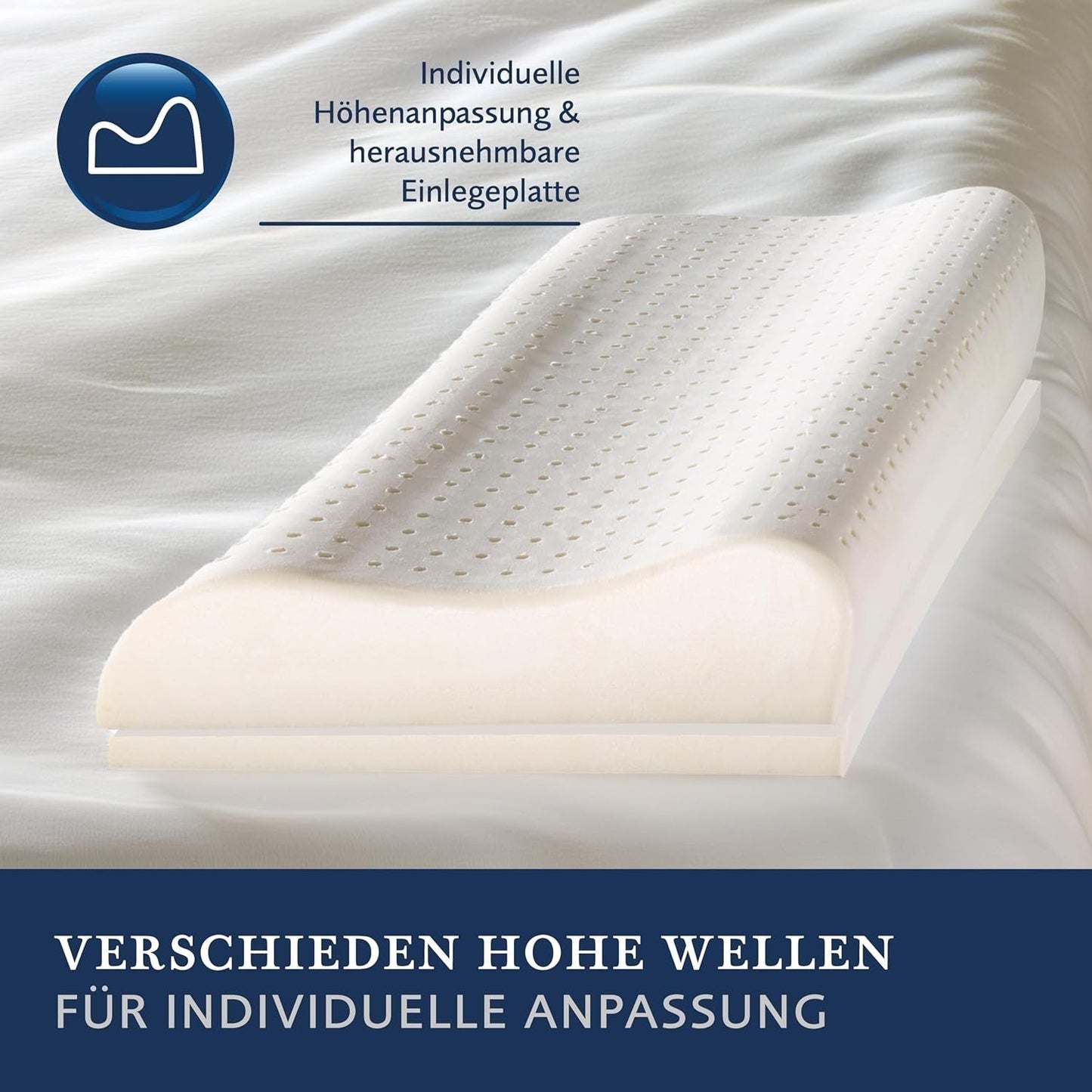Billerbeck Pillow S20 Latex - Nekkussen in 40 X 80 Cm - Neksteunkussen met zachte latexkern, wit Naty Shop standaard kussens