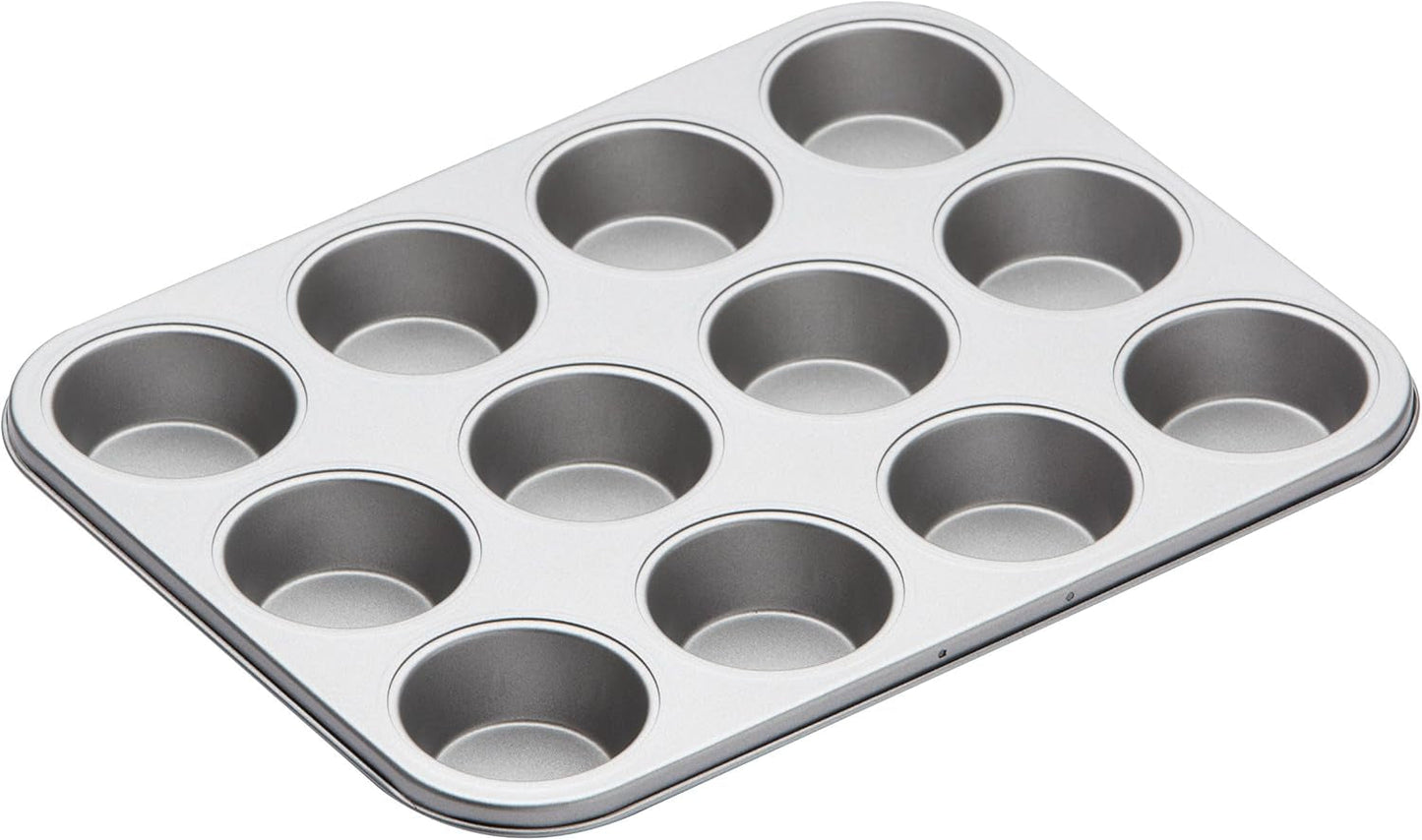 Kitchen Craft Muffin-bakplaat, antiaanbaklaag, biedt plaats aan 12 muffins, 35 cm x 27 cm Naty Shop bakpannen en dienbladen