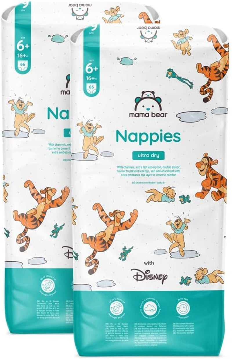 Amazon-merk: Mama Bear Disney Ultra Dry-luiers, maat 3 (4-9 kg) - maanddoos, wit, 172 stuks (2 verpakkingen van 86)
