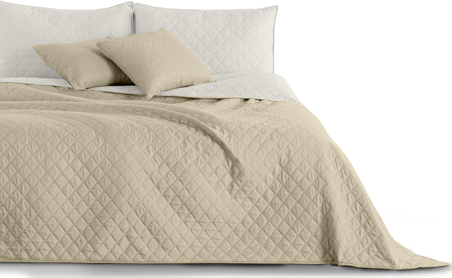 Decoking Sprei 200 X 220 Cm Grafiet Antraciet Zilvergrijs Tweezijdige sprei gemakkelijk te onderhouden Axel Bedden en Dekens Besuche den DecoKing-Store Axel wit beige 240 X 260 Cm
