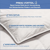 Allnights Dekbed Medium Dekbed 135X200 100% nieuwe veren en dons Allergievriendelijk Wasbaar tot 60°C Made in Germany Witte dekbedden en quilts Naty Shop