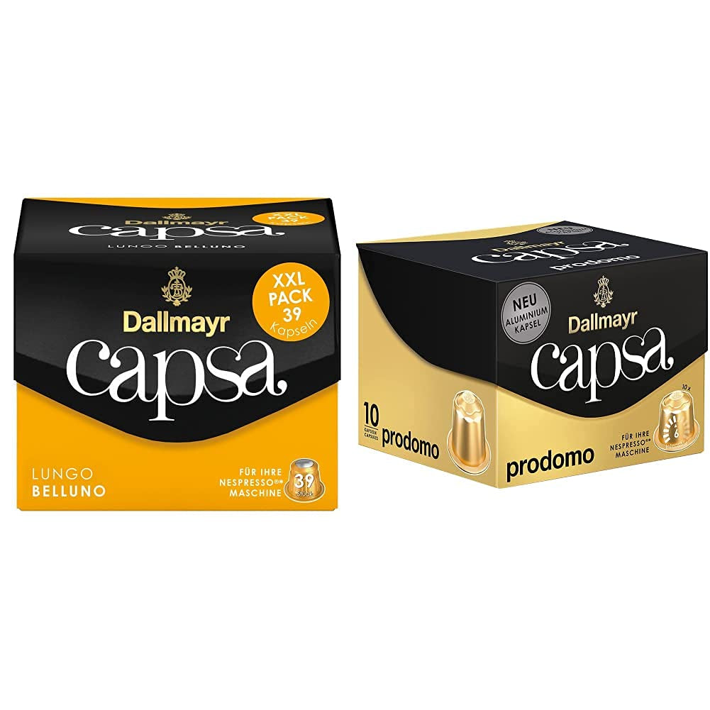Capsa Lungo Belluno XXL, 39 Nespresso-compatibel Kapseln, 1er-pakket (1 x 218 g) & Capsa prodomo, 56g