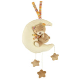 Fehn babyolifant speeldoos in de maan - borduursel "Glow-in-the-dark" met het liedje "The moon has rises" - knuffel om je te helpen in slaap te vallen - speelgoed voor kinderen onderweg en thuis - vanaf 0+ maanden Bebe Naty Shop Teddy in the Moon