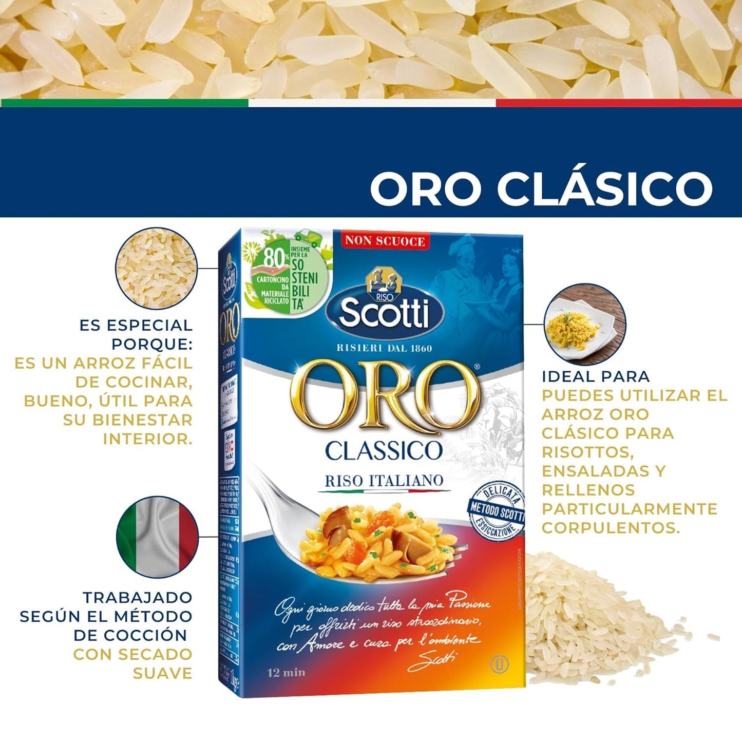 ORO Classico 1 kg Italiaanse voorgekookte rijst