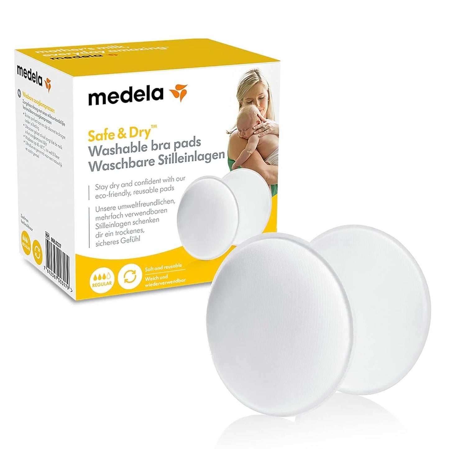 Medela Waschbare Stilleinlagen, 4 Stück Accessoires Voeding en borstvoeding Bebe Naty Shop