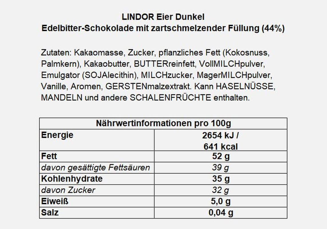 LINDOR eieren met Lindt chocolade | 4 dozen à 450 g | Of LINDOR met de meeste zorgen over de kwaliteit van uw geld, al dan niet en met anderen | Paaschocolade | Geschenk van chocolade | Paaseieren | Chocolade eieren
