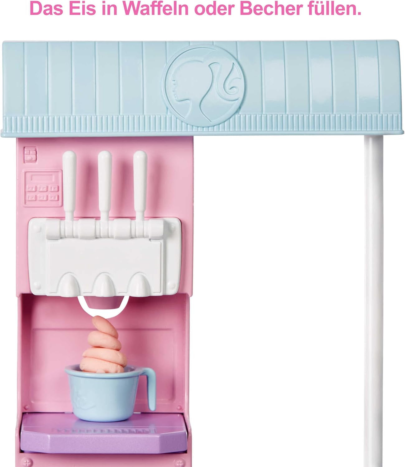 Barbie You Can Be Anything-serie, ijssalon, 1x Barbie-pop met blond haar, ijsmachine, Barbie Play-Doh, bakaccessoires, kindercadeau, speelgoed vanaf 3 jaar, HCN46