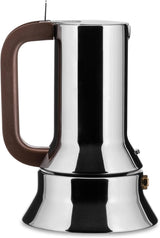 Alessi 9090/6 Espresso met 6 kopjes voor inductie, roestvrij staal, zilver, 15,5 x 13,5 x 27 cm