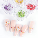 EYVRPAU 6 Stück Nail Art Flowers Set Decoration, Gelnägel Zubehör 6 Farben, Nail Art Aufkleber Trockene Blumen Kit Getrocknete Blumen Zubehör Set DIY Nageldecoratie
