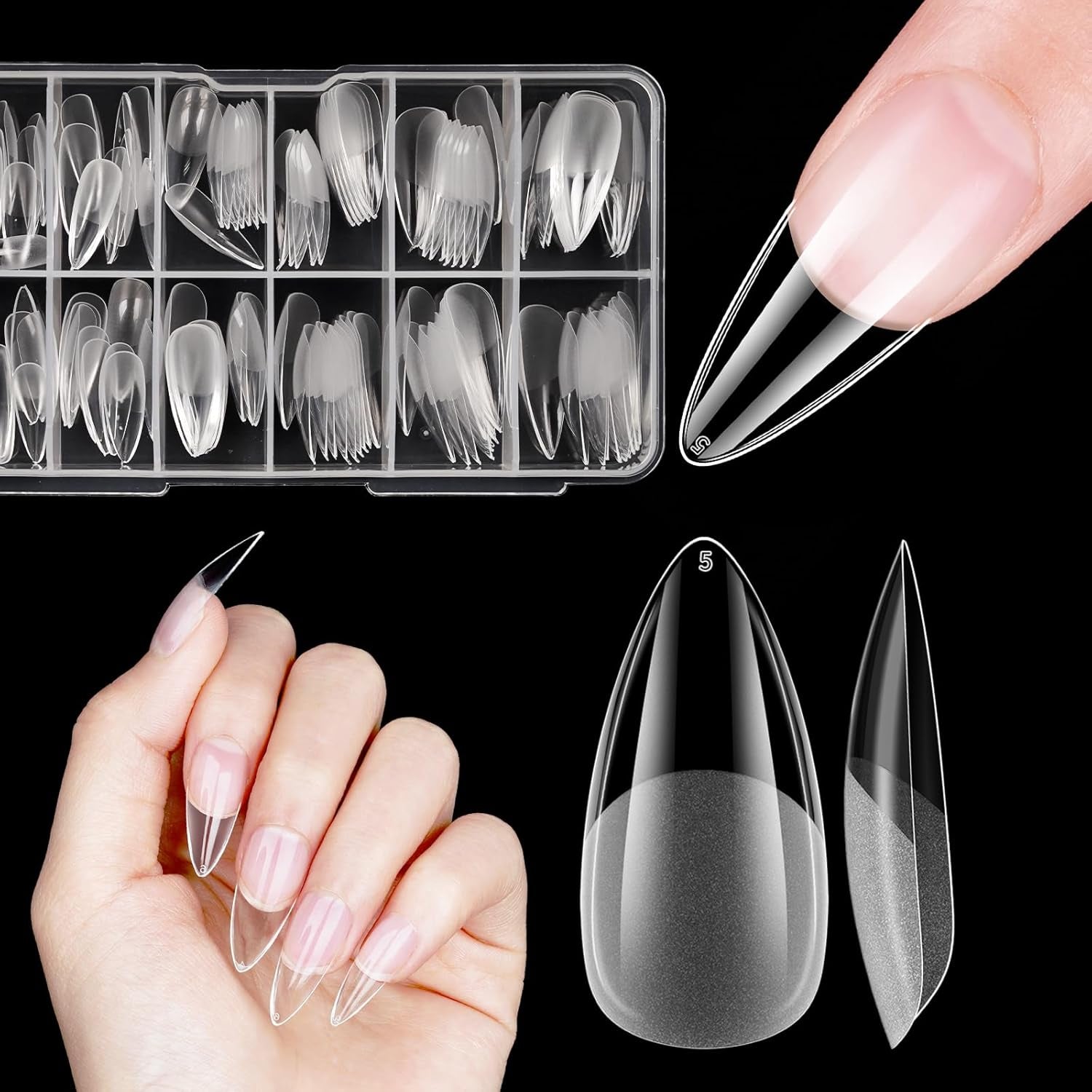 Korte kunstnagels Ballerina 120 stuks lijm op 12 maten Korte kunstnagels Zachte gel Volledige dekking nageltips voor korte gelnagels S