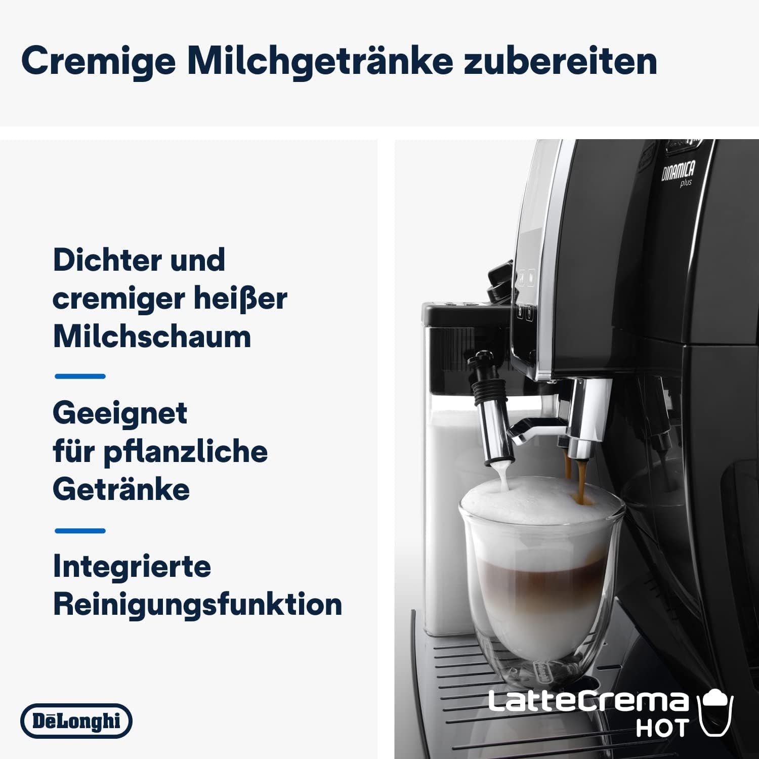 De'Longhi Dinamica Plus ECAM 370.70.B Volautomatische espressomachine met LatteCrema-melk-, cappuccino- en espressosysteem, 3,5 inch TFT-kleurentouchscreen en app-bediening, koffiefunctie, zwart