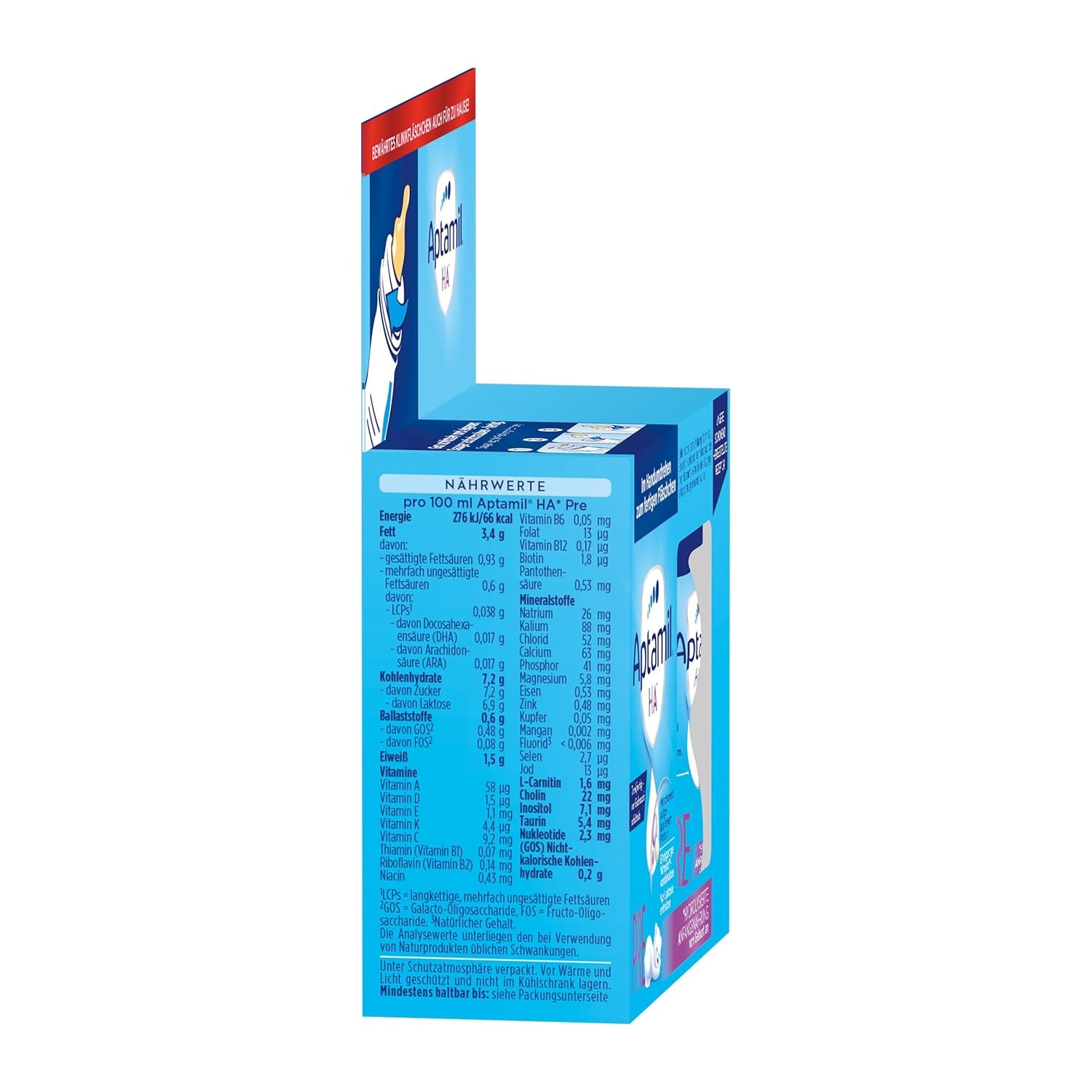 Aptamil HA Pre Ready to Drink – Gehydrolyseerde melk voor zuigelingen vanaf de geboorte – 4 x 2 x 90 ml