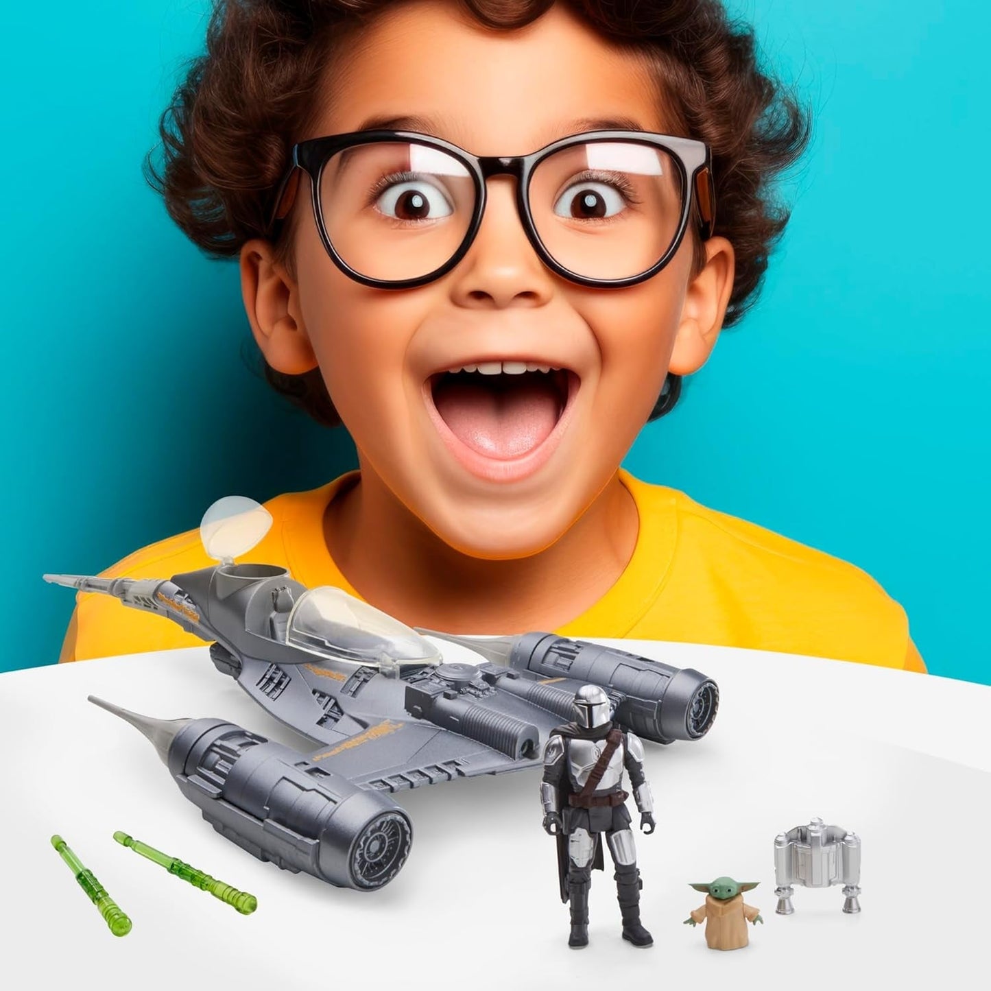 Star Wars Epic Hero Series N-1 Starfighter of the Mandalorian, grote actiefiguren en spannende accessoires voor spannende manoeuvres, spannende cadeau-actiefiguren Naty Shop