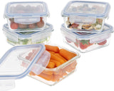 Max Home 8-pack glazen luchtdichte containers Magnetron glazen lunchbox Hersluitbare voedselcontainers 550 ml doorzichtige deksels Voedselcontainers (16538) Voedselbewaardozen Naty Shop