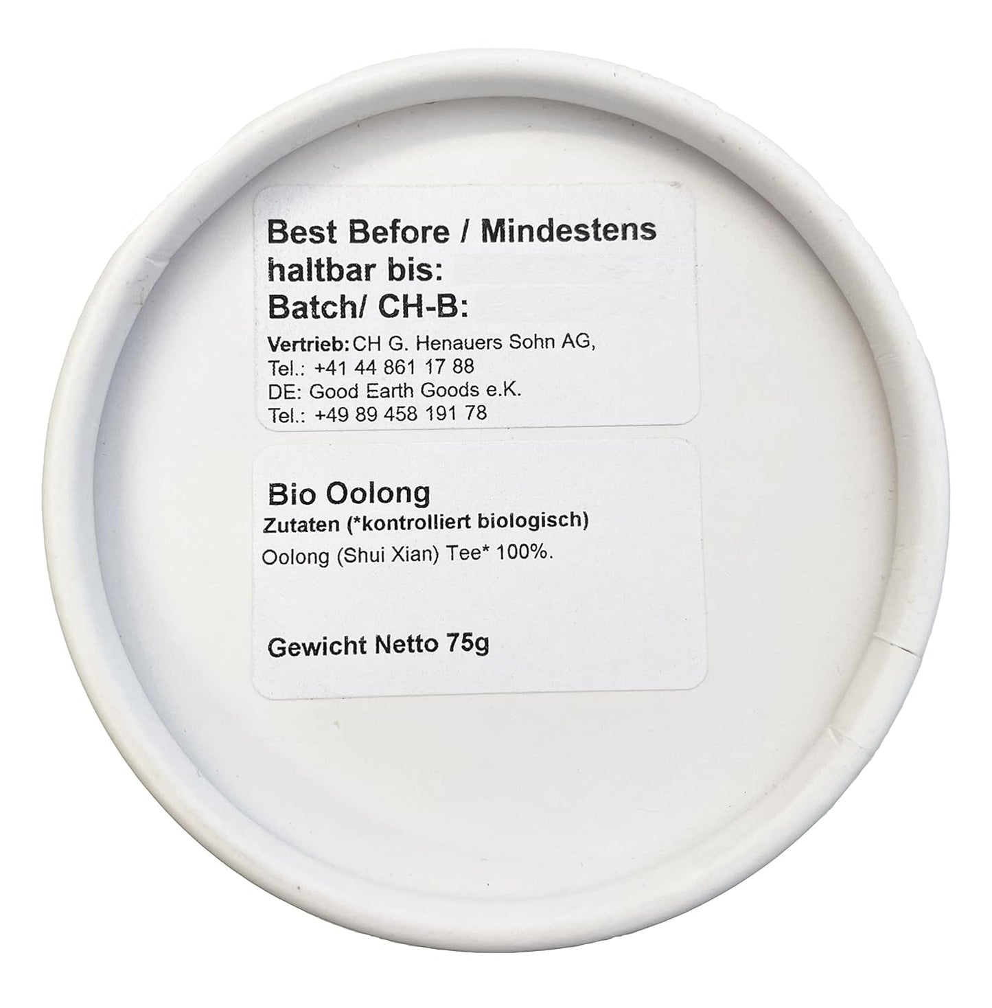 Biologische Oolong (Shui Xian), verpakking van 1 (1 x 75 g)