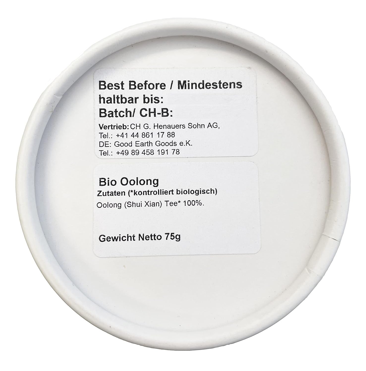 Biologische Oolong (Shui Xian), verpakking van 1 (1 x 75 g)