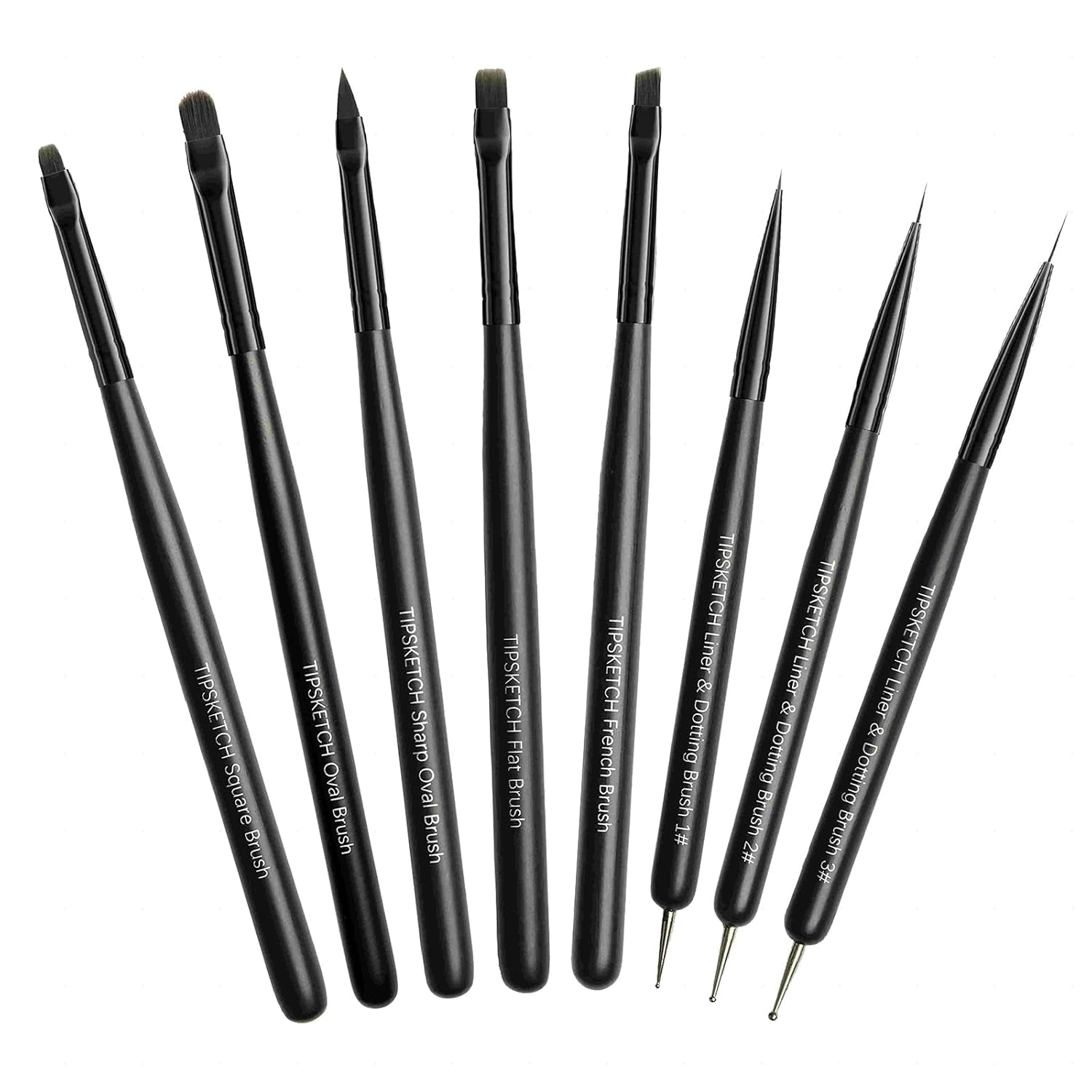 Nagel Pinsel 8 Stück Pinsel voor Gelnägel, Nageldesign Gel Pinsel Dotting Painting Line Pen voor Nagelack Gel Acryl Nagel Pinsel Nailart Kit Acryl Pinsel Fineliner Nägel Selber Machen