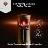 OutIn Nano draagbare elektrische espressomachine, campingkoffiezetapparaat, USB-C zelfverwarmend, compatibel met gemalen koffie en NS-capsules