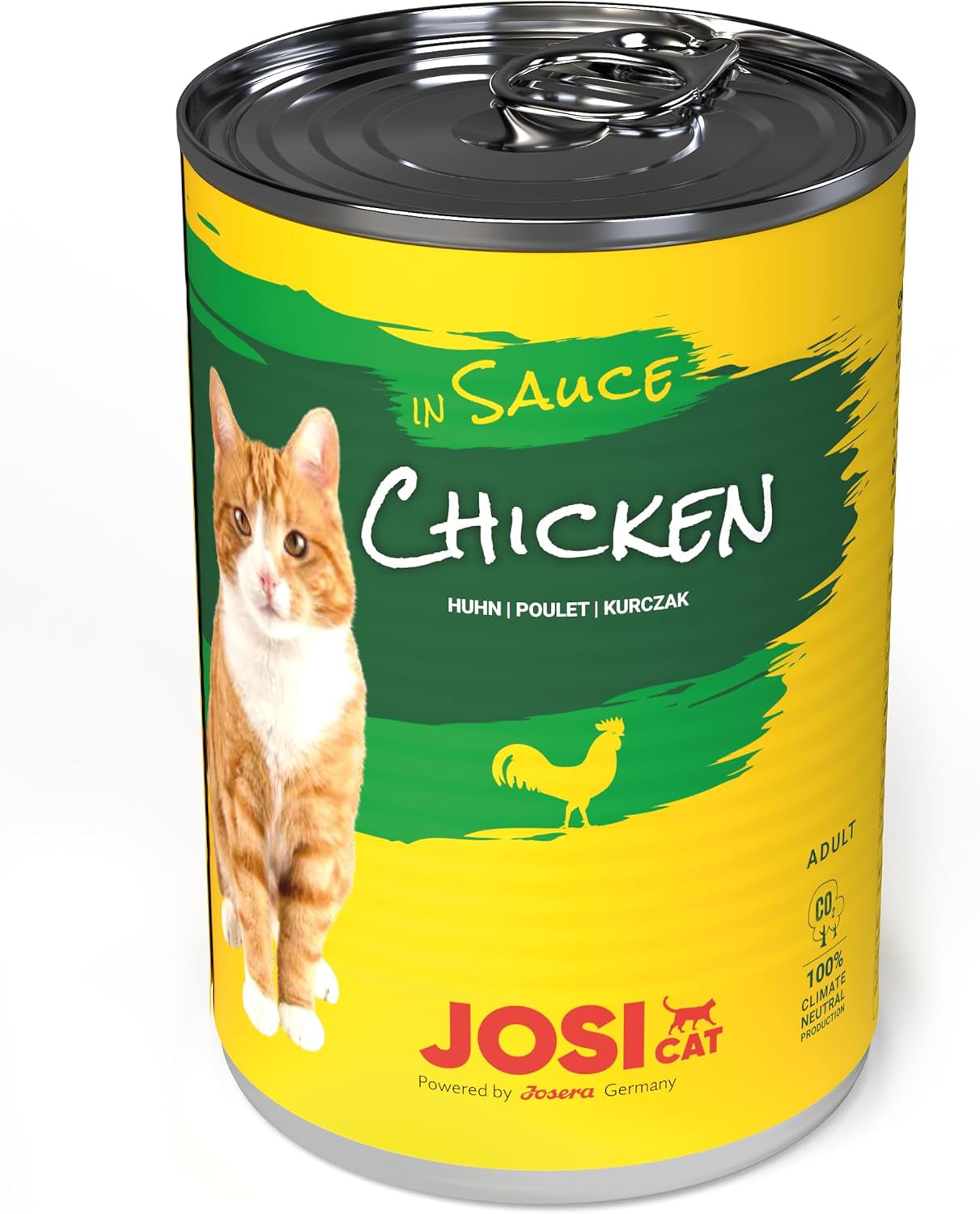 JosiCat Kip in Saus (12 x 415 g) | Volwassene | Premium natvoer voor volwassen katten | Kip in saus | Vitamine D3 en E | Mogelijk gemaakt door JOSERA | Natvoer voor katten | Volledige voeding | Pak van 12