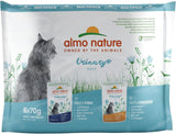 Almo Nature Functional Urinary Help - Natvoer voor volwassen katten met vis- en kippensmaak - Ondersteunt de gezondheid van de urinewegen - 6 zakjes van elk 70 g