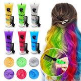Byhoo 6PCS tijdelijke haarverf voor zwart haar, haarkrijt, wasbare haarverf, cadeau-idee voor meisjes, verjaardagscadeau voor tieners. Naty Shop 01 haarverf