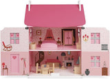 Janod - Mademoiselle houten poppenhuis, 3 verdiepingen en 11 accessoires, replica speelgoed, stimuleert de verbeelding, vanaf 3 jaar, J06581, Roze Naty Shop poppenhuizen