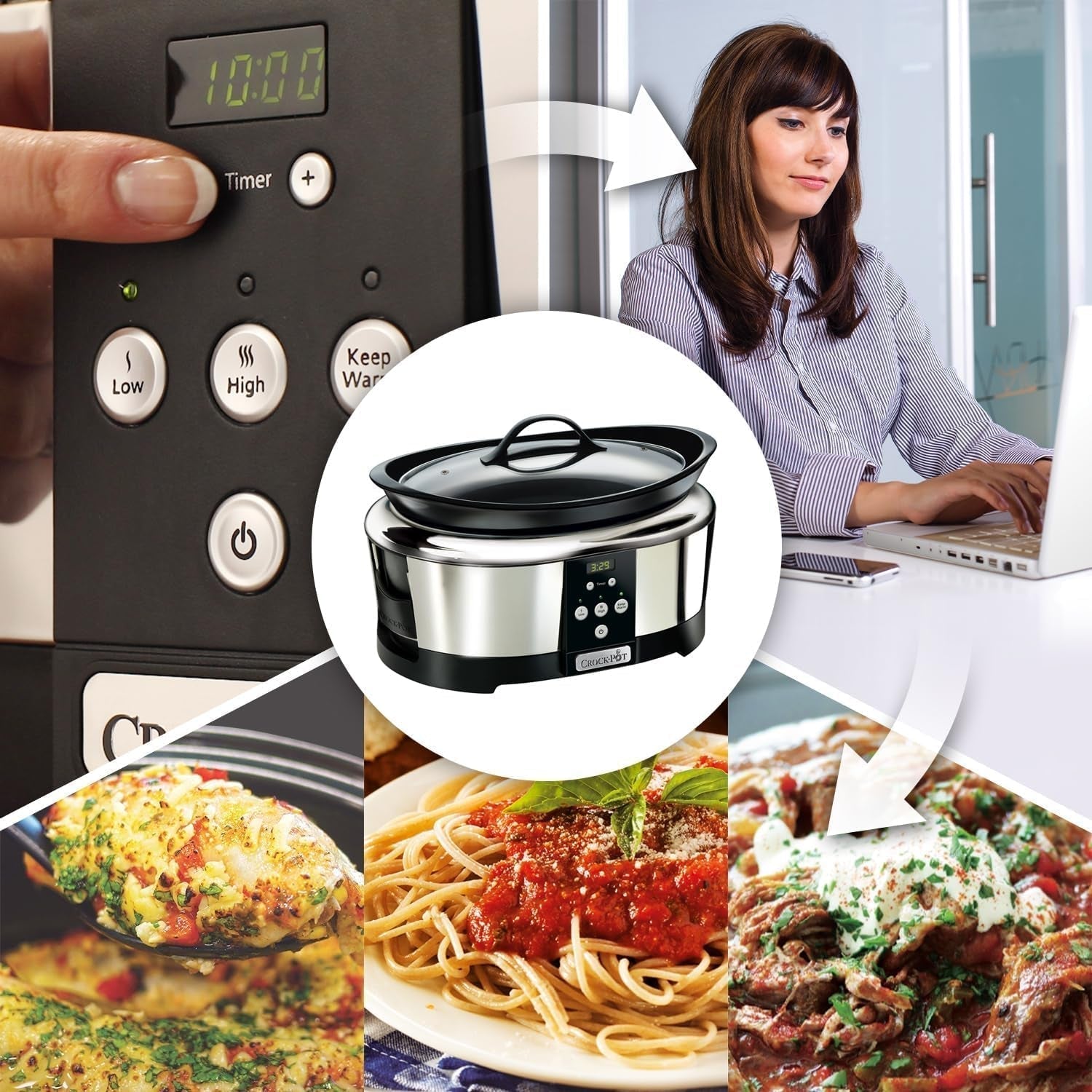 Crockpot, Slowcooker elektronisch, 5,7 L (5-6 personen) Slowcooker Naty Shop