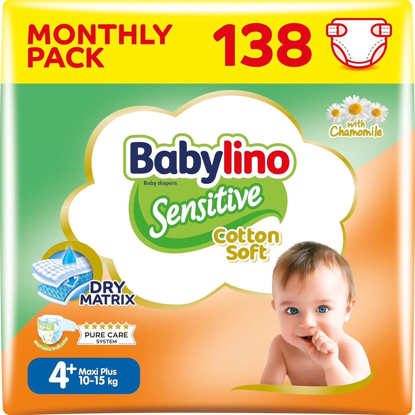 Luiers voor gevoelige baby's, maat 7, extra large plus (+15 kg), 14 stuks