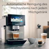 Siemens EQ900 automatische espressomachine, groot TFT-kleurenscherm, 2 bonencontainers, 36 warme en koude dranken, koude koffie, superstil, tweekopsfunctie, app-bediening, roestvrij staal, TQ907D03