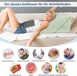 KINDEREN Verstelbaar wigkussen, leeskussen van schuim met hoge dichtheid voor bed en bank, ergonomisch bedwighoofdkussen voor slaaprefluxapneu, beenkussen/rugkussen voor spelen en lezen (groen)
