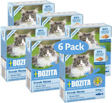Bozita Tetra Gesteriliseerde stukjes in houtskoolsaus - 6 x 370g Graanvrij en suikervrij natvoer voor katten - non-GMO, met 8,5% eiwit en 4,5% vet - hoge kwaliteit en uiterst smakelijk