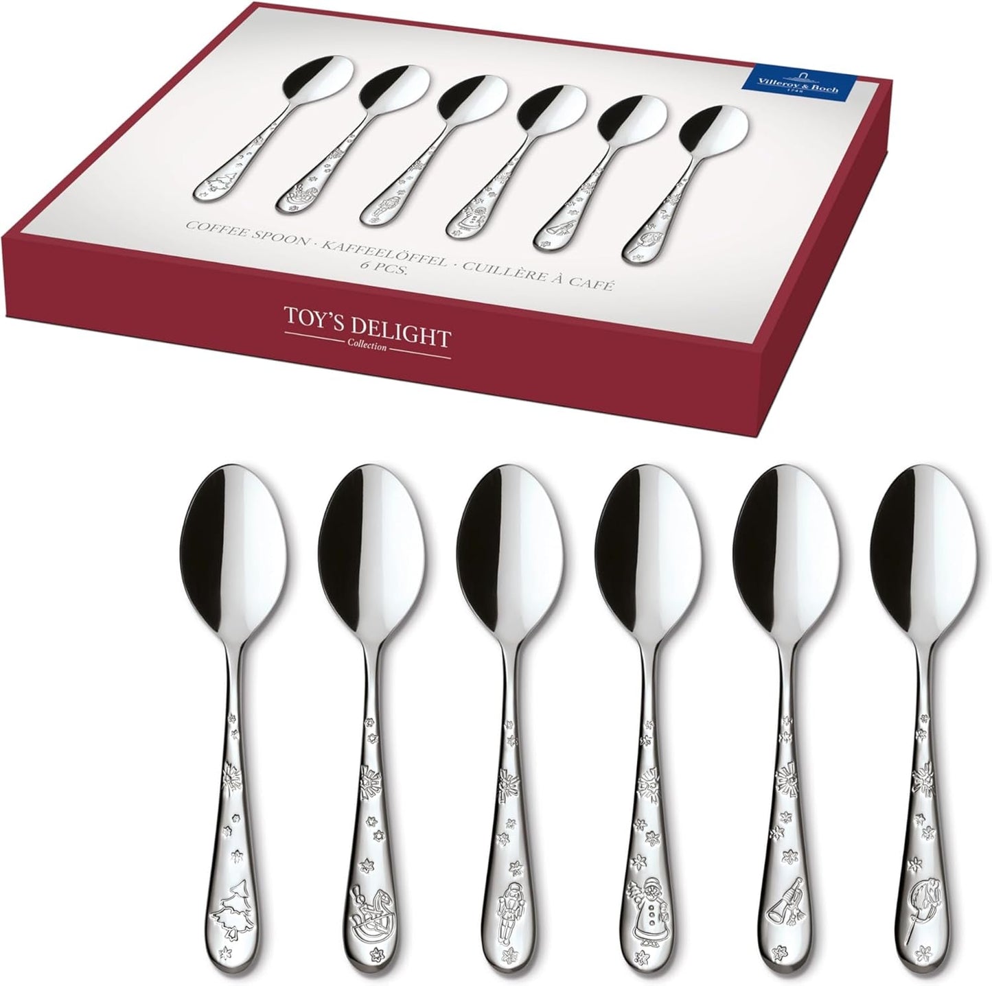 Villeroy & Boch - Toy'S Delight koffielepelset 6-delig Zilver Platina, vaatwasmachinebestendig Keuken Naty Shop