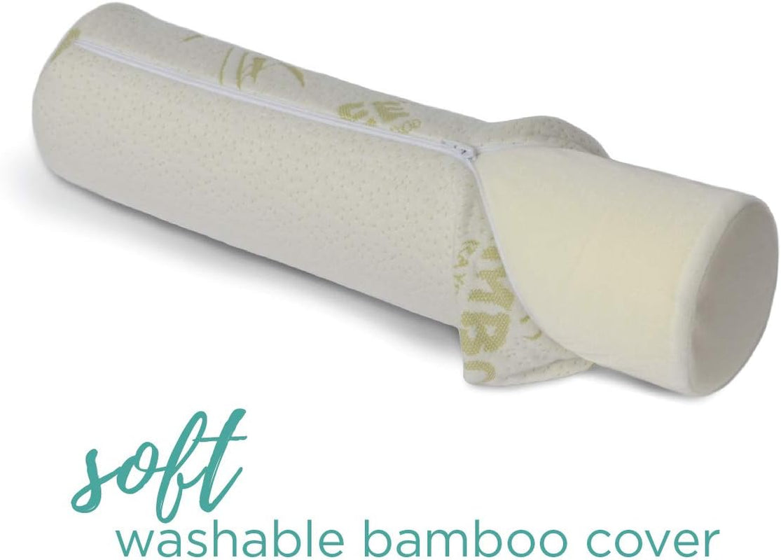 Milliard visco-schuim nekrol met wasbare hoes, Oeko-Tex gecertificeerd, gemiddelde hardheid, 10x43cm, perfect voor allergieën, reiskussen, rond nekkussen, positioneringsrol, knierol Cervicale orthopedische kussens Naty Shop