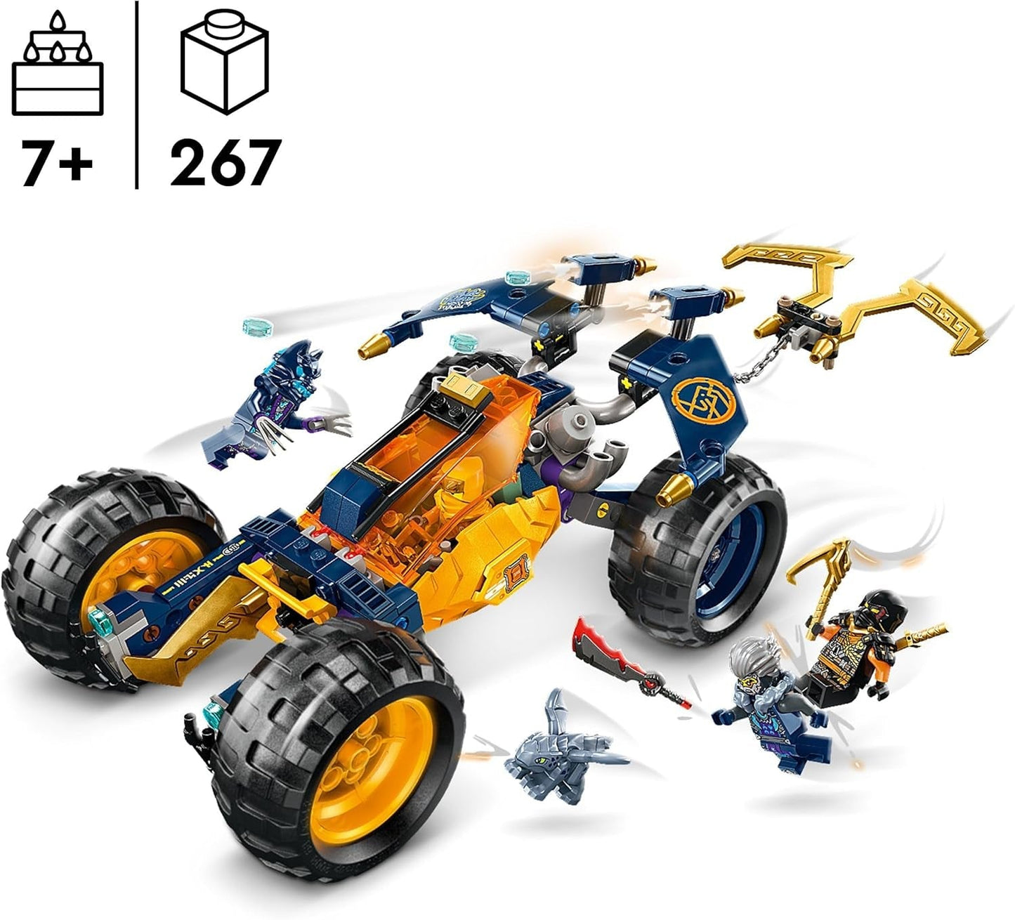 LEGO NINJAGO Arin's Ninja off-road buggy, ninja speelgoed met auto, draak en 4 minifiguren, buggy model avonturenset voor kinderen, verjaardagscadeau voor jongens en meisjes vanaf 7 jaar oud 71811 Bouwsets Beuche in LEGO-Store