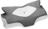 Elviros ademend kussensloop kussen 64 x 12,5/10,5 x 38 cm grijs (alleen kussen voorkant) cervicale orthopedische kussens Naty Shop donkergrijs